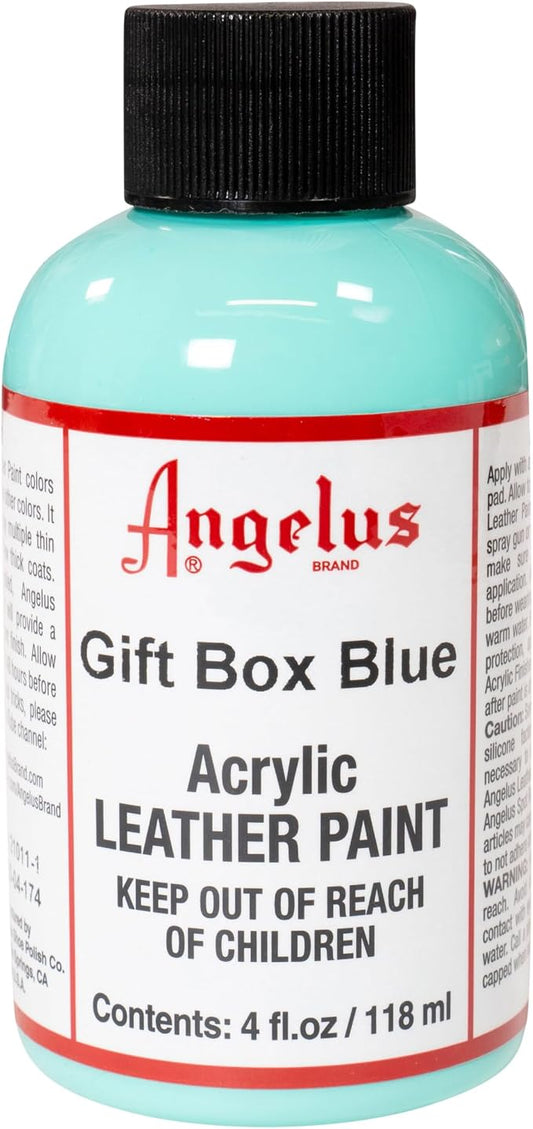 Angelus Acrylic Leather Paint, 4 Fl Oz (Pack of 1), Gift Box Blue