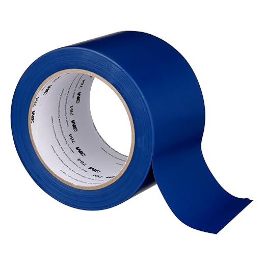 3M Vinyl Tape 764, General Purpose, 3 in x 36 yd, Blue, 1 Roll, Light Traffic Floor Marking Tape, for Social Distancing, Color Coding, Safety, Bundling