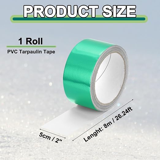 PATIKIL Awning Repair Tape 2" x 26ft Waterproof Canvas Tape High Adhesive Tear Repair Patch Kit for PVC Tarpaulin Tent Awning Fabric RV Sail Boat Cover, Green