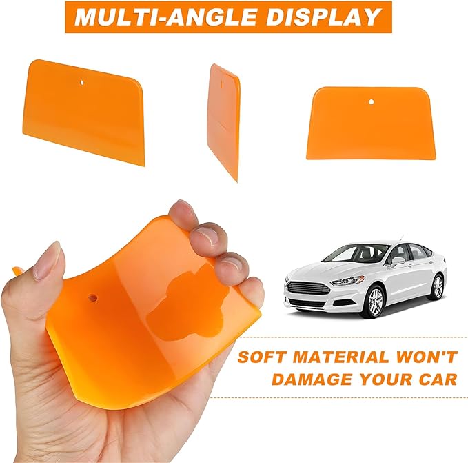 3 PCS Body Filler Spreaders, 4" 5" 6" Reusable Squeegee Flexible Car Body Filler Spreader Tool, Plastic Maintenance Tool for Automotive Applying Fillers Putties Glazes Caulks