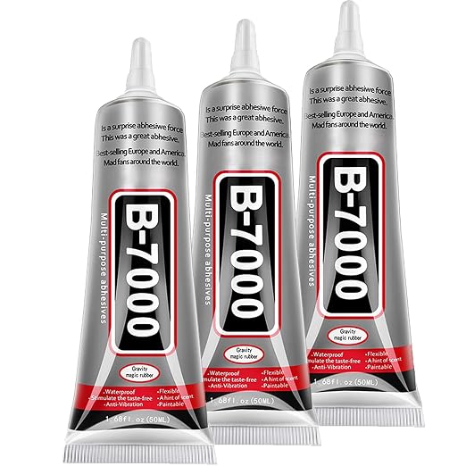 B7000 Jewelry Glue for Jewelry Making, FITTDYHE 3PCS 50ML/1.69 fl oz Clear B-7000 Glue Rhinestone, Multipurpose Super Adhesive for Phone Repair Nail Art Wood Glass Charms
