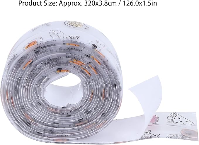 Caulk Tape, Sealing Strip Eco-Friendly PVC for Toilet Walls for Kitchens for Shower Rooms for Bathtubs(Transparent Printing Fruit Color, Polar Animals)