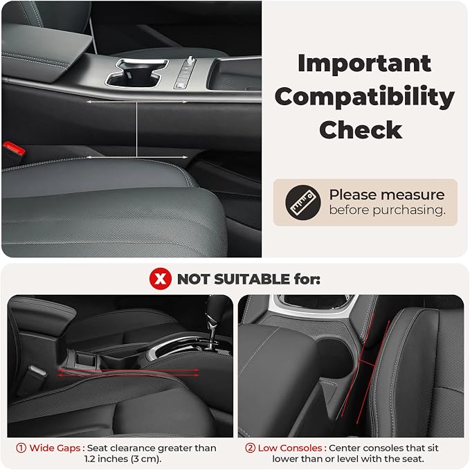Universal Fit Car Seat Gap Filler Organizer, Premium Leather Console Organizer with Cup Holder, Easy Access to Phone Keys Glasses Wallet, Gifts for Car SUV Truck Owners, Black, 2 Pack