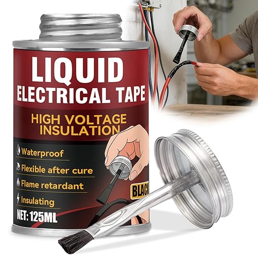 Liquid Electrical Tape – Black Liquid Wire Insulation, Waterproof & Heat Resistant Coating for Cable Repair and Electrical Sealing, Ideal for Home Flexible Wire Equipment Repair, Automotive
