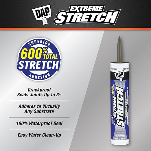 DAP Extreme Stretch Acrylic Urethane Premium Elastomeric Sealant, Iron Stone, 10.1 Oz (7079818712)