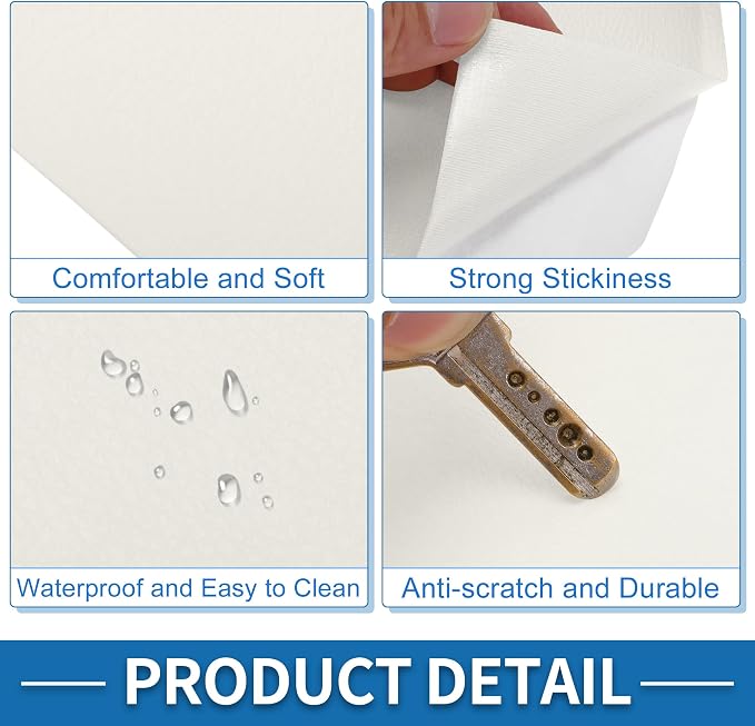 Self Adhesive Leather Repair Patch Strong Stickiness 39"x11.8" Leather Repair Tape PVC Faux Leather White 1 Pcs