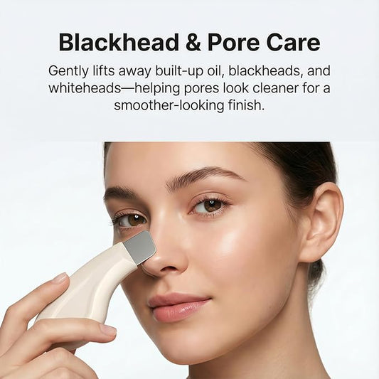 Sookga Blackhead Remover Tool, Stainless Steel Face Scraper for Deep Cleansing, Skin Scrubber Face Spatula with Silicone Cover, Nose Blackhead Remover, Skin Care Tool for Men and Women (Beige)