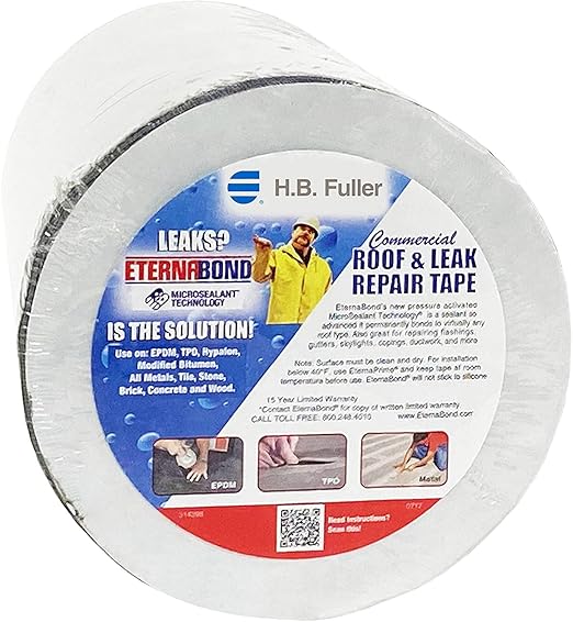 EternaBond RoofSeal Black 12" x50' MicroSealant UV Stable RV Roof Seal Repair Tape | 35 mil Total Thickness - EB-RB120-50R - One-Step Durable, Waterproof and Airtight Sealant