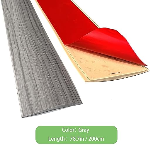 Maxiroc Floor Transition Strip Self-Adhesive Cover Threshold Repair Floor Gap Vinyl Flooring Transitions Laminate Floor Flat Divider Strip Minimalism Oak Wood Grain Design 6.6FT (5cm, Gray)