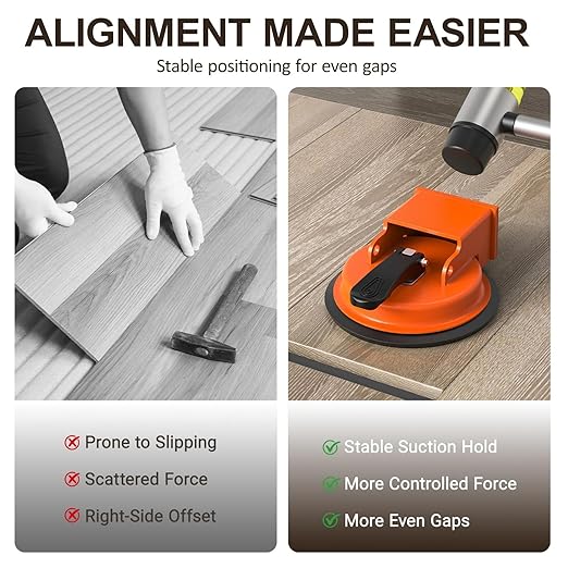 2026 New Heavy Duty Floor Gap Fixer Tool, Enhanced Vacuum Suction Cup Floor Repair Tool with Adjustable Height, Carbon Steel & Rubber Pad for Laminate Vinyl Wood Tile Flooring
