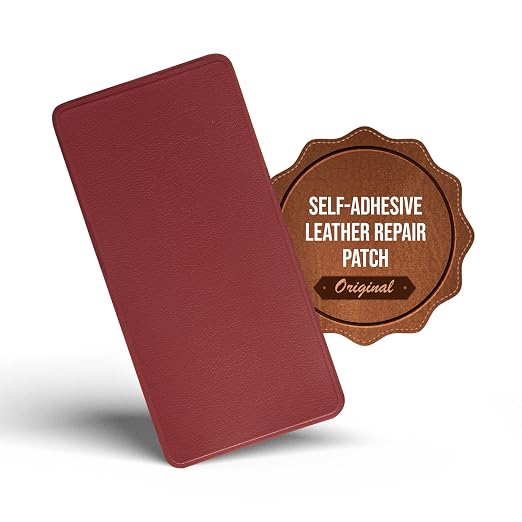 MastaPlasta Self-Adhesive Premium Leather Repair Patch - Red Leather 8in x 4in (20 x 10 cm). Your Instant Stick-On Upholstery-Quality Leather Repair Kit for Couches, Car Interiors, Bags & DIY