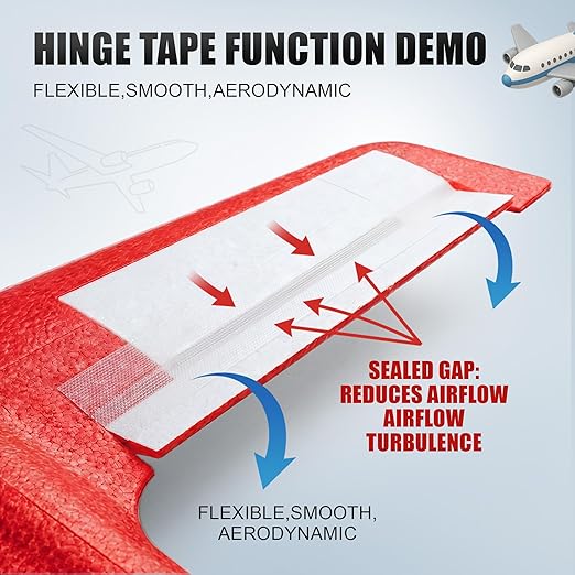1" x 10 Yards Foam RC Plane Hinge Tape, Model Airplane Hinge Control Surface Tape for Aileron Elevator Rudder, Flexible Transparent Adhesive for Foam RC Airplane Repair, 1 Roll