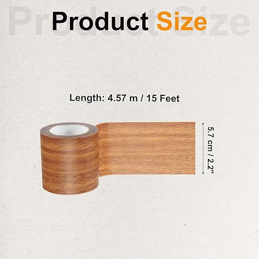 PATIKIL Wood Grain Tape 2.2" x 15 Ft, Self-Adhesive Wood Texture Repair Tape Realistic Wood Effect Contact Paper Patch for Furniture Cabinets Floor Walls Home Decoration, Orange Oak