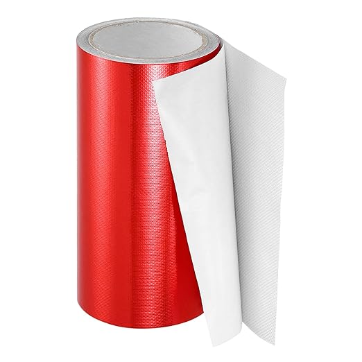 PATIKIL Awning Repair Tape 8" x 26ft Waterproof Canvas Tape High Adhesive Tear Repair Patch Kit for PVC Tarpaulin Tent Awning Fabric RV Sail Boat Cover, Red