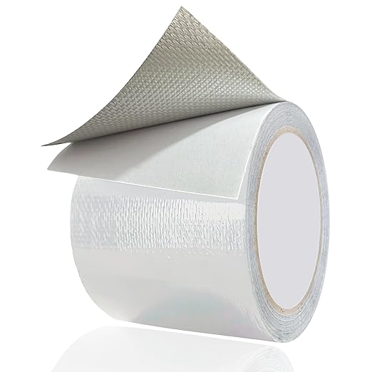 WaterproofRepair Tape for Fabric, 3.1IN x24.6FT, Heavy Duty Outdoor Repair Tape, for RV Roof, Tarp, Tent, Sail and Boat Cover Outdoor Repair Patch, Multipurpose Awning Repair Tape (White)