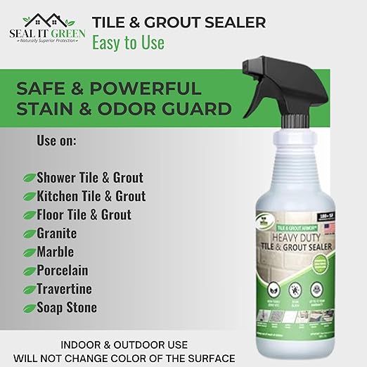 Seal It Green Xtreme-Heavy Duty Pro Strength Grout Sealer. Non Toxic-VOC Free & Odorless.Seal Smarter. Incredible 100+ SF Coverage. Indoor Or Outdoor Use. Use The Sealant The Pros Use. Lasts For Years