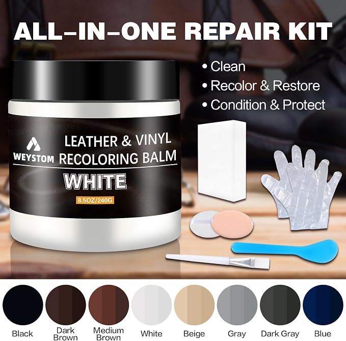Leather Recoloring Balm, Color Restorer Conditioner, Leather Dye for Furniture, Couch Paint and Repair, Scratch Remover, Leather Color for Couches, Leather Repair Kits