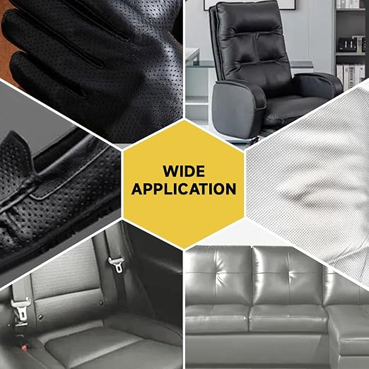 Leather Repair Patch, Breathable Perforated Strong Sticky Self Adhesive Repair Patch, DIY Leather Patches for Couches, Furniture, Sofa, Car, Chair (Grey 17x60inch)