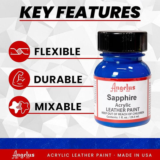 Angelus Acrylic Leather Paint, 1 oz, Sapphire
