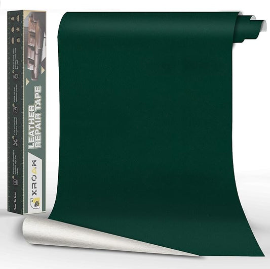 Leather Repair Tape, 23.6x79 inch Leather Patches for Furniture, Self Adhesive Leather Repair Patch for Sofas, Couches, Leather Covers, Seats, Chairs, Vinyl Repair Tape Green-Fine Grain