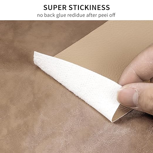 Leather Repair Patch Tape, Dark Brown 17 x 61 Inches Self Adhesive Leather Repair Kit for Furniture, Car Seat,Vinyl Leather Repair Kit for Office Chairs, Bags, Luggage