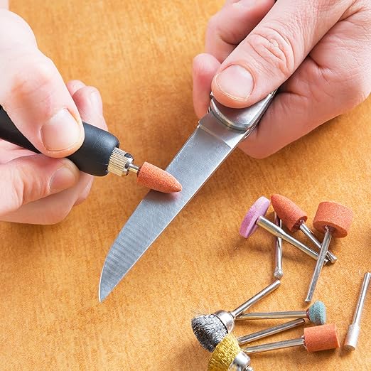 uxcell 3pcs 400 Grits Abrasive Mounted Stone 2.35mm Shank 2/5"(10mm) Dia Conical Heads Stone Grinding and Polishing Wheels for Nail Polishing