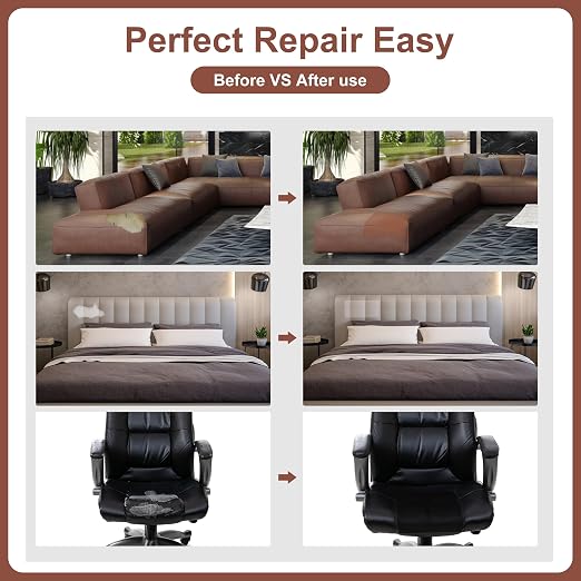 Leather Repair Patch,17X60 Inch Leather Repair Tape,Large Self Adhesive Leather Patches for Furniture, Couches,Car Seat,Chair(17X60 inch,Grey)