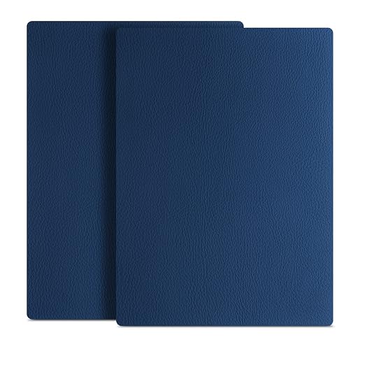 ILOFRI Leather Repair Patch 8x11 inch 2 Pcs, Durable Self Adhesive Vinyl and Leather Repair Kit for Couch, Car Seats, Boat Seat, Furniture, Upholstery, Auto Interior, Sofa, Chair -Navy Blue