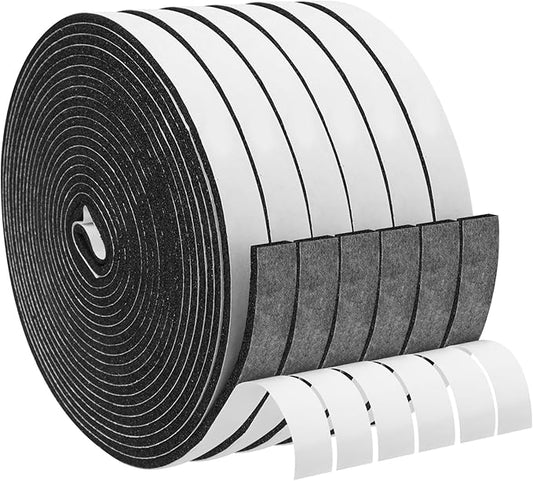 DGSL Foam Insulation Tape, 1/2In x 1/8In x197FtWeather Stripping Door Seal Strip for Doors and Windows,Sliding Door, Soundproofing Door Seal,Weatherstrip,Air Conditioning Seal Strip