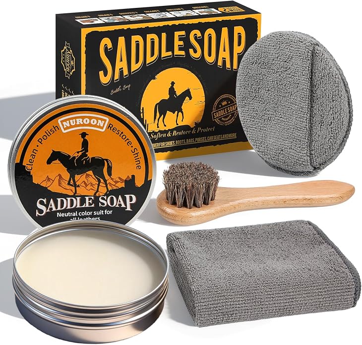 Nuroon Leather Boots Care Kit- Leather Cleaner Boots Shoes Cleaning Kit, Saddle Soap,Mink Oil and Wax Waterproofer