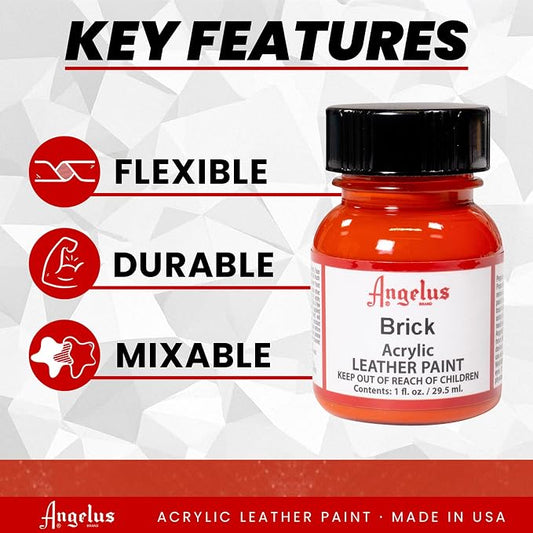 Angelus Acrylic Leather Paint, 1 Fl Oz (Pack of 1), Brick