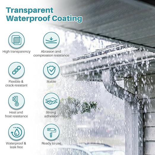 1000g Transparent Waterproof Coating Agent, Super Strong Waterproof Insulating Sealant, Invisible Waterproofing Sealant for Roofs, Walls, Indoor and Outdoor Use