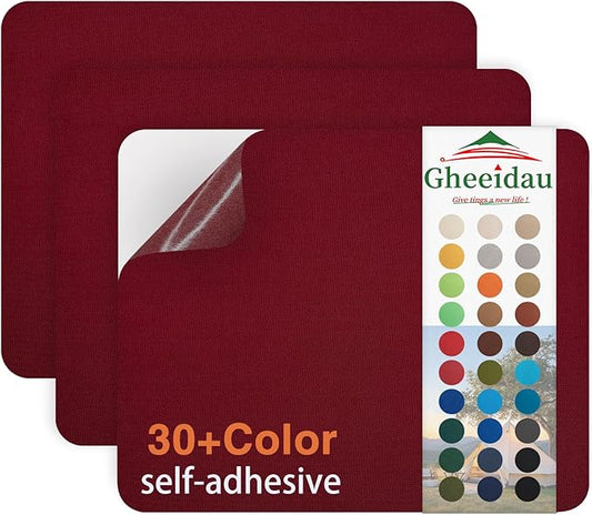 Gheeidau Canvas Repair Patch 9×11 Inch 3Pcs Waterproof Self-Adhesive Fabric Repair Patch for Tents,Boat Cover,Pop Up Canopy,Patio,Bags,Car Seats,Sofas,Furniture Cover(Burgundy)
