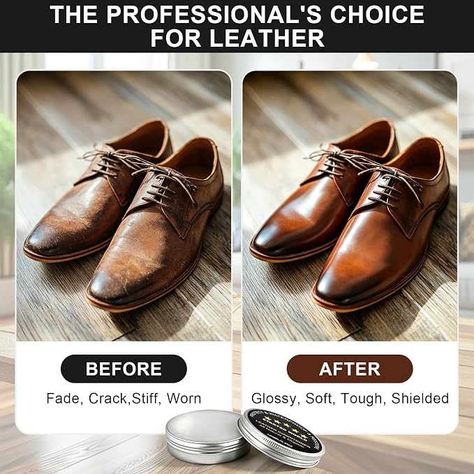 STARTSO WORLD 200Ml Leather Recoloring Balm with 100ML Leather Conditioner, Black Leather Repair Kit for Furniture, Leather Dye, Leather Scratch Repair, Leather Couch Paint
