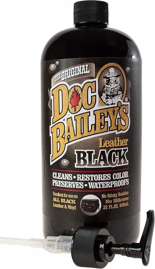 Leather Black Care -Premium Quality All In One Leather Cleaner, Conditioner, Waterproofer & Protectant - For your Car, Bike, Horse Tack, Home Decor and Other Leather Needs 32oz Bottle