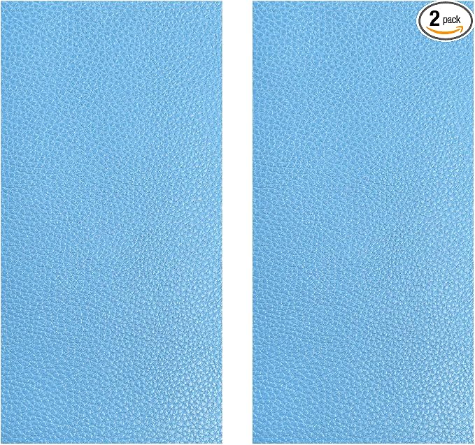 2 PCS Leather Repair Patch Tape, 4 x 8 Inch PU Vinyl Repair Patches for Car Upholstery Seat, Waterproof Self Adhesive Leather Tape Repair Kit for Furniture Couches Chairs (Sky Blue)