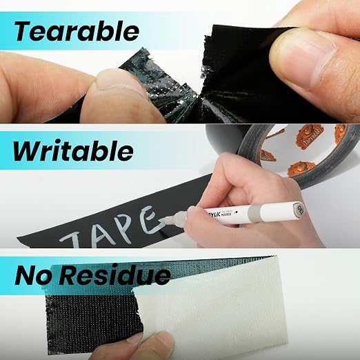 TAPEBEAR 16.5mil Thick Black Duct Tape Heavy Duty 1.88" x 105FT, Strong Tough Utility Ducting Tape Waterproof, No Residue, Flexible, Hand Tear Binding Tape for Bundle, Patch, Protect & Repair