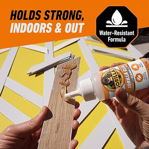Gorilla Clear Glue, 3.75 Ounce Bottle (Pack of 8) - Crystal Clear, All Purpose, and Water Resistant