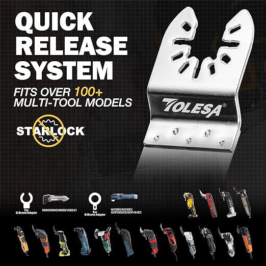 TOLESA Oscillating Multi Tool Swing Diamond Blades, Diamond Oscillating Tool Blade, Mortar Cutting Saw Blades for Grout Removal (TOSD58), 3-Pack