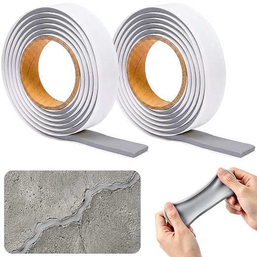 U0U 2 Pack Gery Moldable Silicone Putty,5mm Waterproof Multi Purpose Butyl Seal Putty Tape,Plumbers Duct Seal Putty for Sink Drain Gap Wall Repair