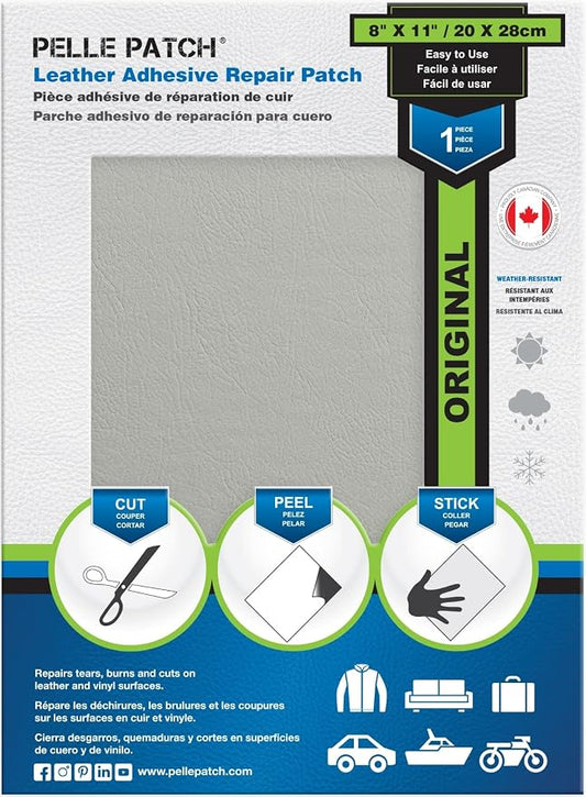 Leather Repair Kits - 25 Colors Available - Original 8x11 - Light Grey