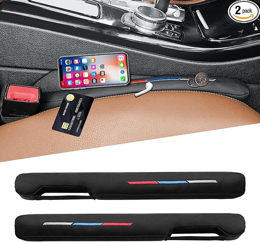 Sports Style Leather Car Seat Gap Filler Spacer Universal Seat Gap Filler Plug Compatible with BMWSeries M1 M3 M5 X1 X5 X6 Z4 3 5 7 Series Console Stop Things from Dropping