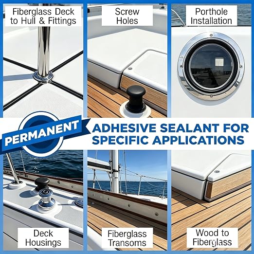 5200 Marine Sealant Adhesive Fast Cure - Permanent, Watertight Bonding and Sealing - UV Resistant, Above & Below Waterline- for Boats, Hulls, Decks & RVs,Pond Sealant 3oz (Clear 2Pcs)