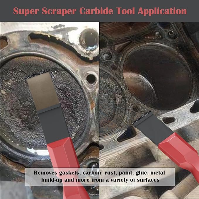 Carbide Scraper, Super Carbide Gasket Scraper for Metal and Automotive, 1-1/4 Inch and 5/8 Inch Carbide Scraper Set (2-Piece)