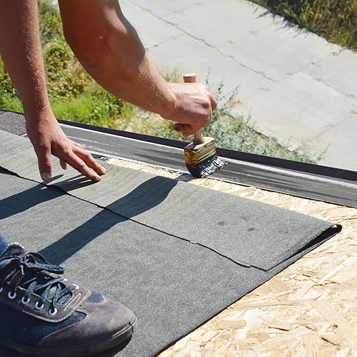 Tondiamo 4 Inch x 98 Foot Textile Fiberglass Waterproofing Roof Tape Anti Fracture Membrane Fabric Sheet Reinforcing Mesh Fabric Liquid Drywall Tape Waterproofing Membrane for Shower Walls and Tiles