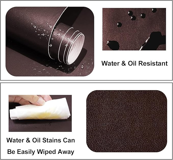 Lifeshoon Leather Repair Patch, 17X79 Inch Self Adhesive Leather Repair, Large Vinyl Patch Tape for Couches, Furniture, Car Seats, Cabinets, Wall, Handbags （Brown, 17X79 Inch）