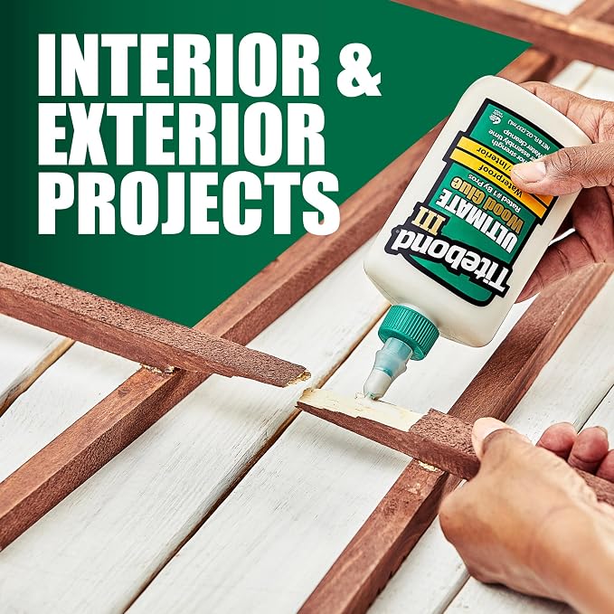 Titebond III Ultimate Wood Glue 16 Oz. (12 Pack) – Premium Professional Woodworking Adhesive, Waterproof, Strong Initial Tack, Interior/Exterior Use, Easy Water Cleanup – 1414