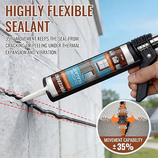 4 Pack Black Silicone Caulk, Neutral Black Caulking Waterproof, 10.1OZ Silicone Sealant for Filling Gaps and Cracks, Shower, Bathroom, Windows & Doors, Bathtub, RV, Pest Entry Blocking
