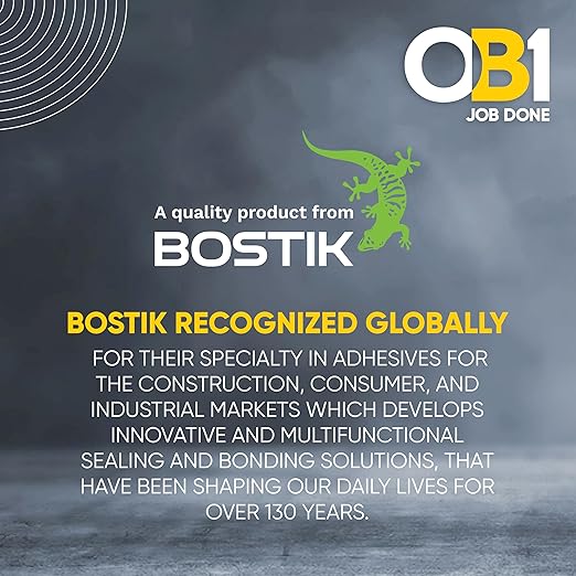 OB1 Universal Caulk Sealant & Adhesive Gray 10.1oz | Professional Grade Premium All-in-One Advanced Hybrid 2-in1 | Water Resistant Internal & External | Shrink Crack UV & Fade Resistant | 1 Cartridge