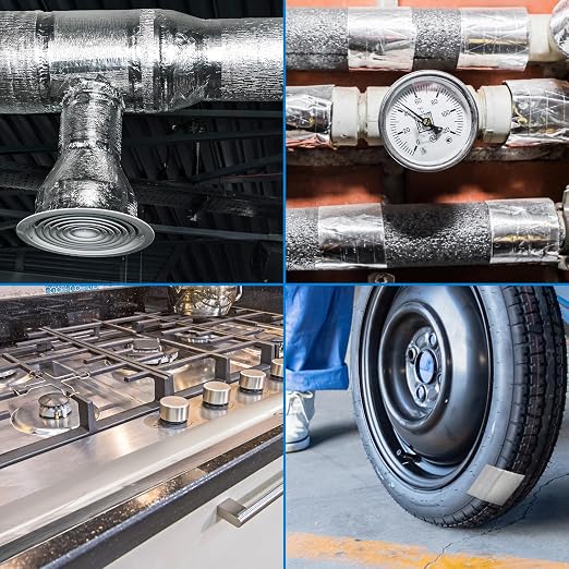 Thicker Silver Aluminum Foil Tape for Ductwork, 2-inch x 65 Feet, 3.9 mils High-Temperature Sealing & Patching, Heavy Duty HVAC Tape for Air Ducts Vents, Metal Repair, Exhaust Pipe, AC Dryer, Furnace